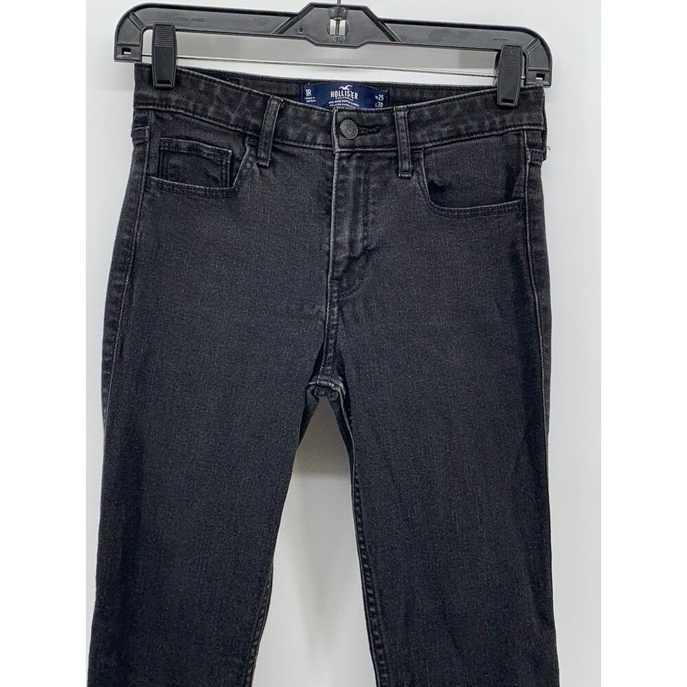 HOLLISTER Women's Black Mid-Rise Super Skinny Jeans SZ 25 - Picture 6 of 10